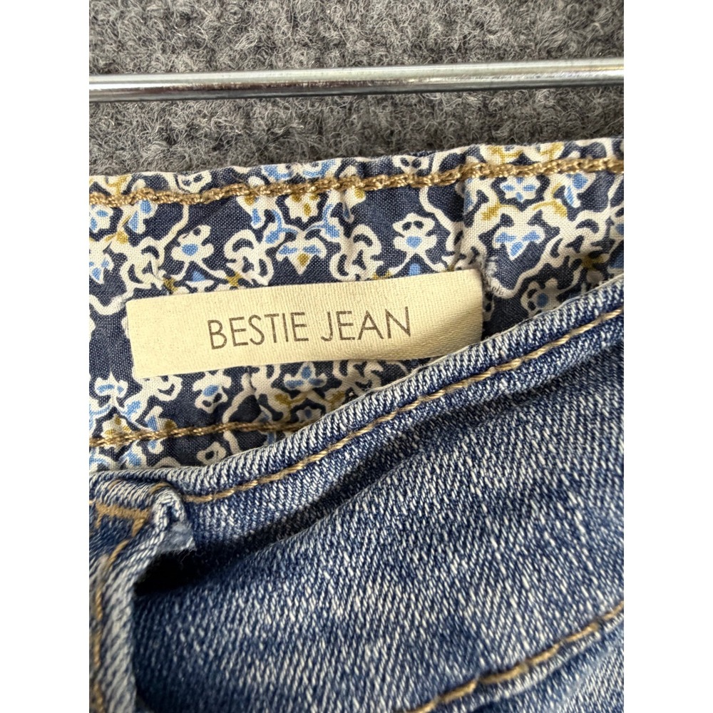 Vintage America Blues Bestie Jeans Embroidered Floral Straight Leg Denim 10 30 - Picture 6 of 12